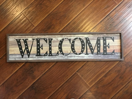 Welcome Studded Wall Sign