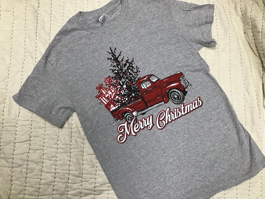 Red Truck Merry Xmas T-Shirt
