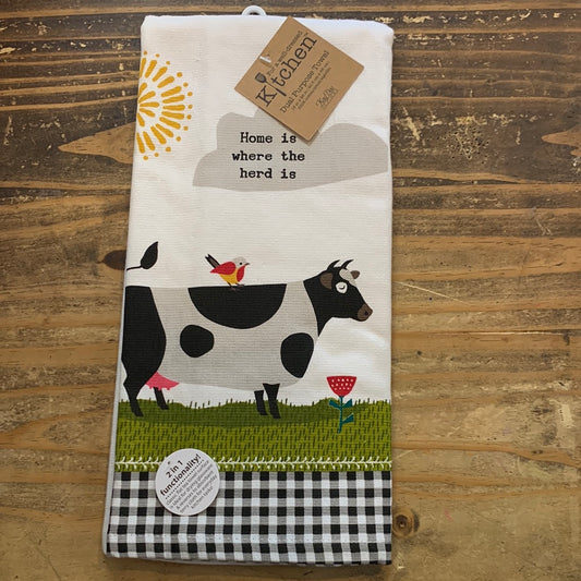 Farm Charm Cow Dual Purpose Towel