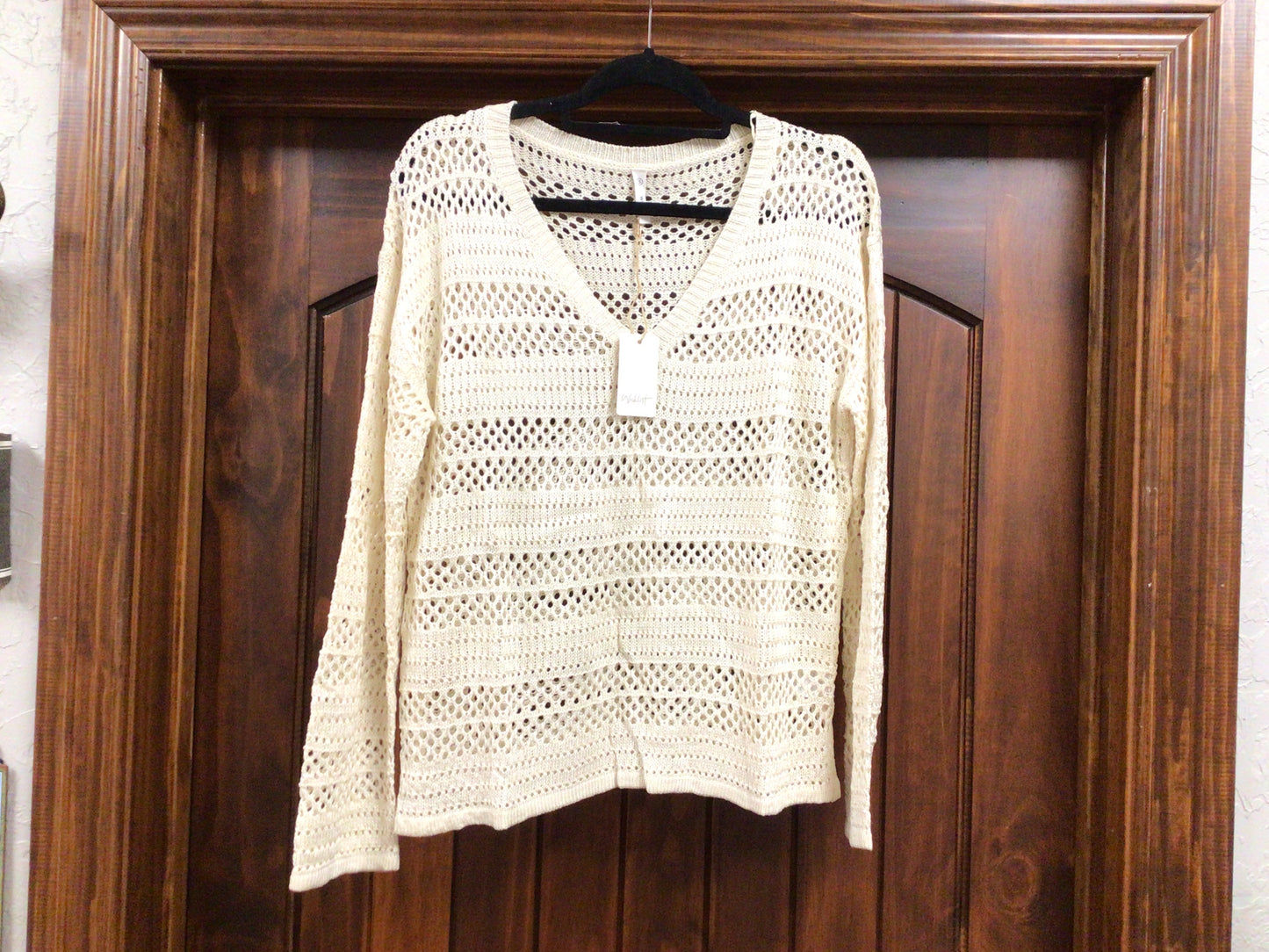 Crochet Natural Pointelle Sweater
