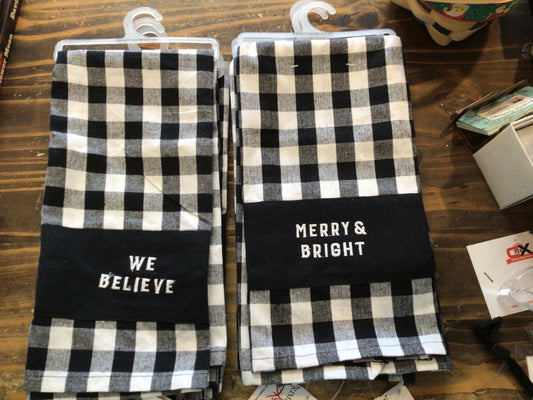 Black/White Check Tea Towel
