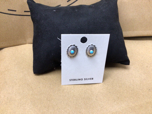 SS Small Oval Turquoise Stud ER