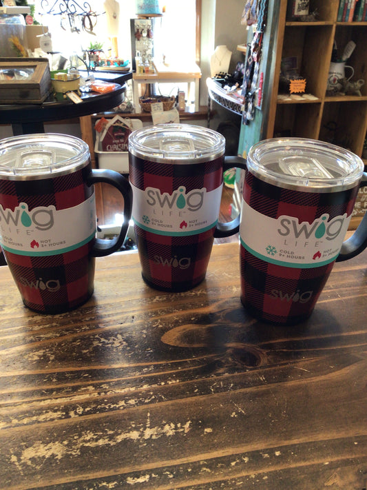 Swig Buffalo Plaid 18oz Travel Mug