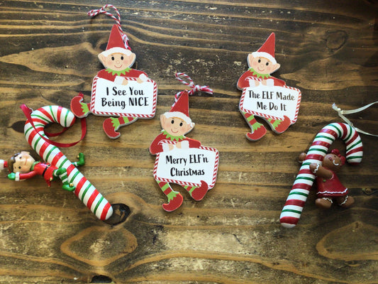 Assorted Elf Ornaments