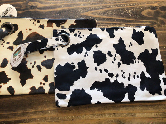 Large Cowhide Print Clutch