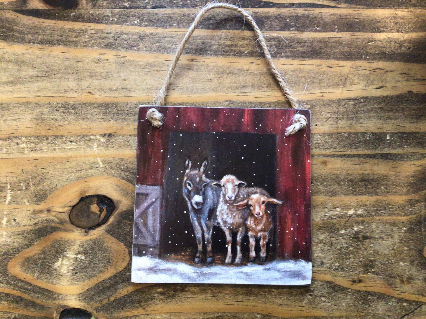 Red Barn Animals Ornament