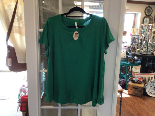 Solid Kelly Green Cotton Top