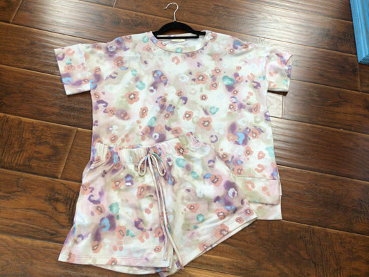 Pastel Leopard Top & Short Set