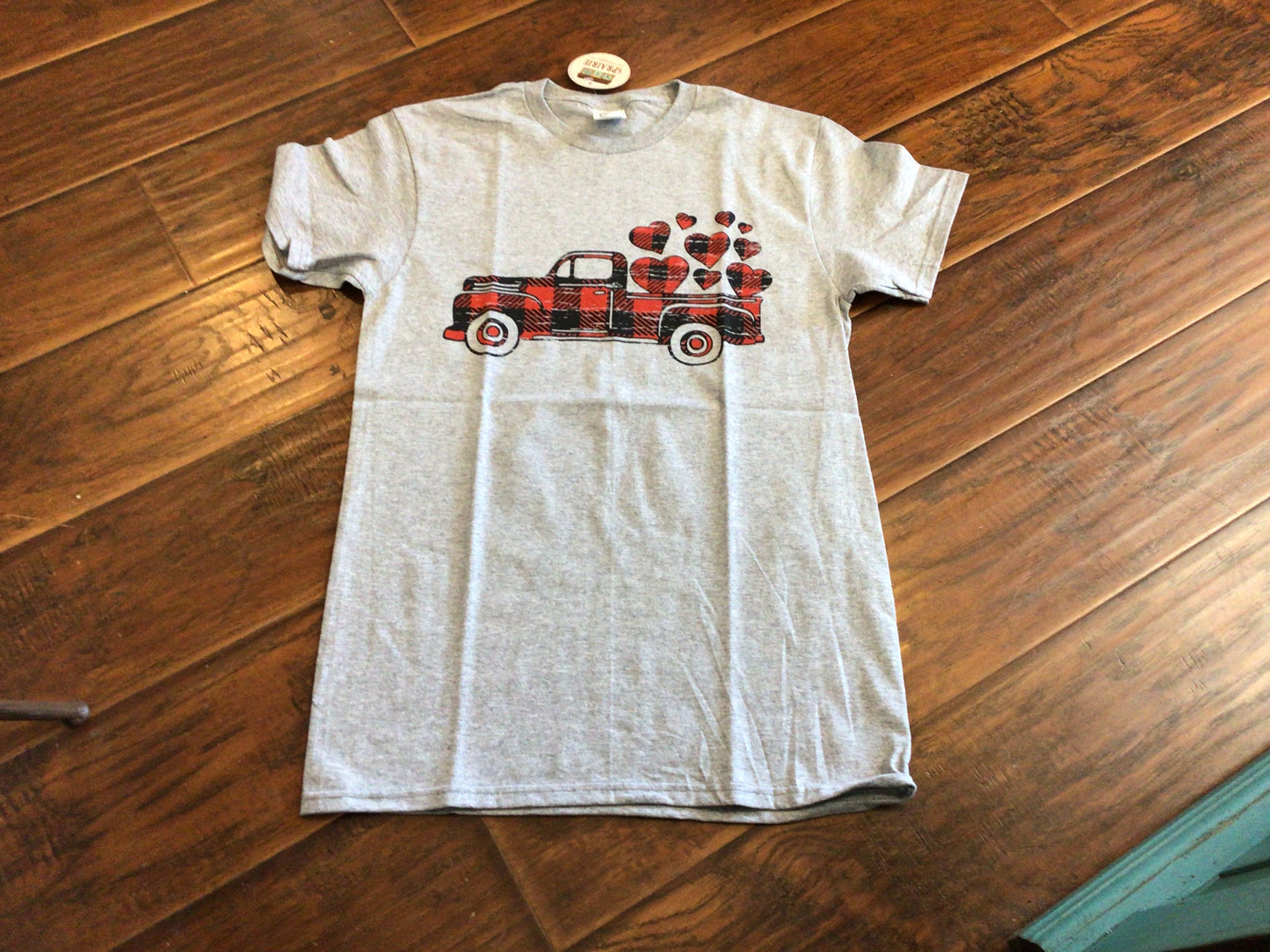 Red Buffalo Plaid Truck w/Hearts T-Shirt