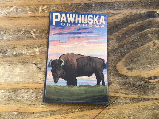 Pawhuska Oklahoma Wooden Magnet