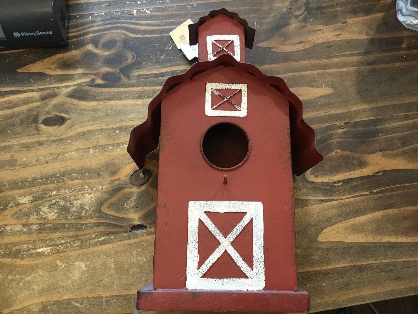 Red Metal Barn Birdhouse