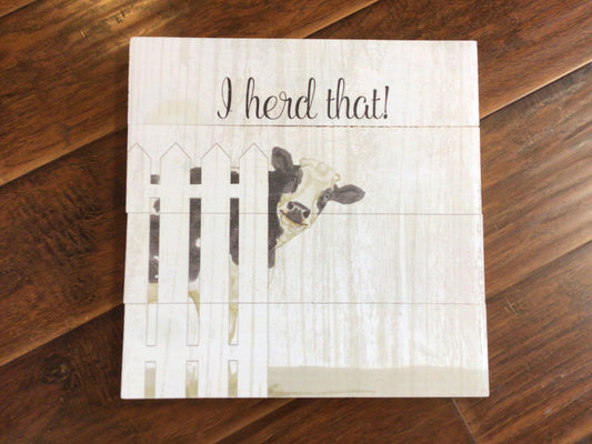Wood Country Cow Wall Plaque