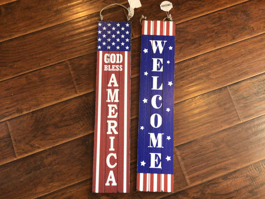 America Reversible Wooden Sign