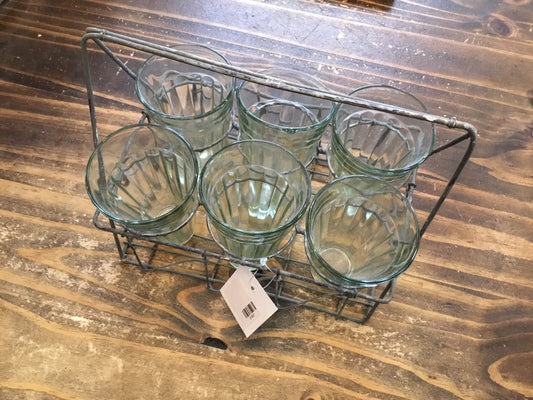 Wire Caddy with 6 Glasses