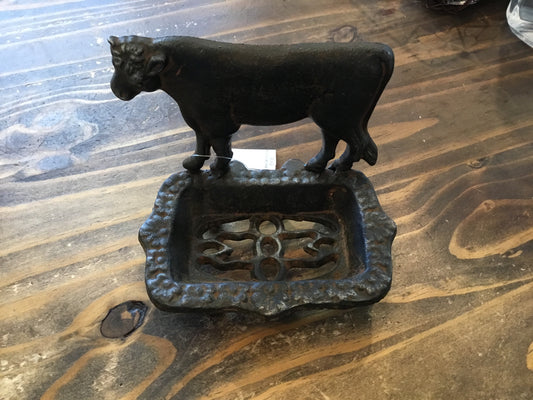 Brown Cast Iron Cow Soap Dish
