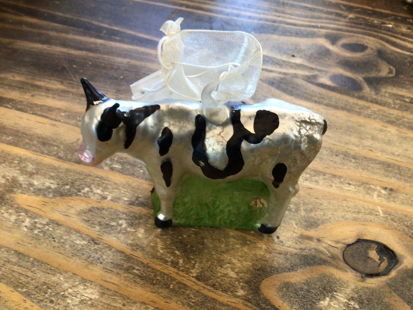 Glass Cow Ornament