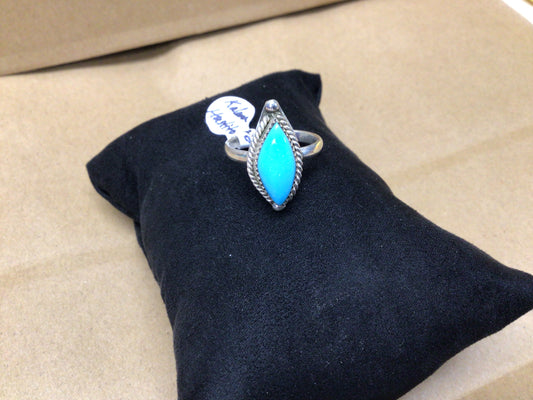 SS Turquoise Diamond Style Ring