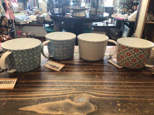 Floral Pattern Enamel Cup