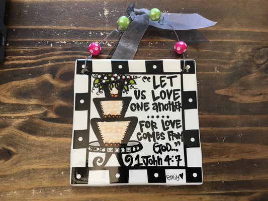 Let Us Love One Another Tile Art