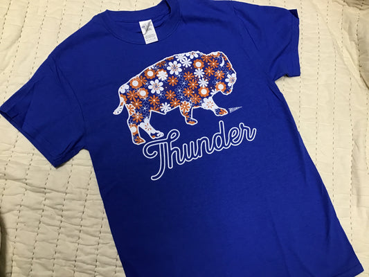 OKC Thunder Floral Buffalo T-Shirt