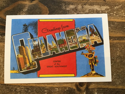 Greetings From Oklahoma Postcard