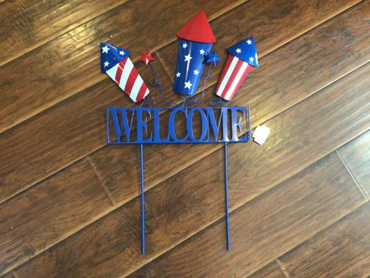 Firecracker Welcome Metal Sign