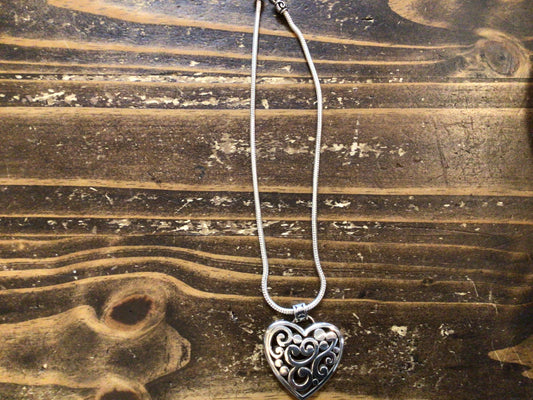 Silver Contempo Heart Necklace