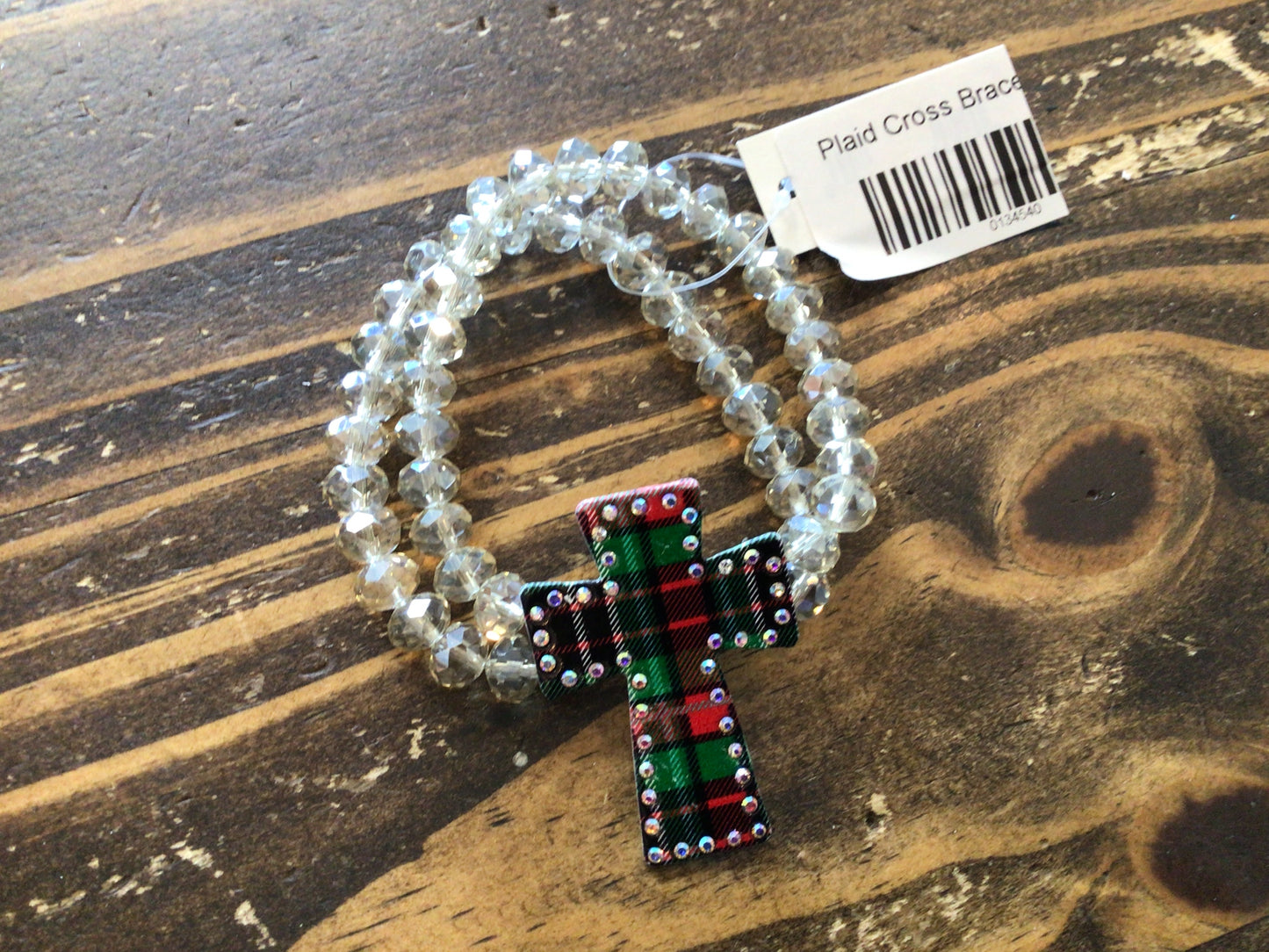 Plaid Cross Bracelet