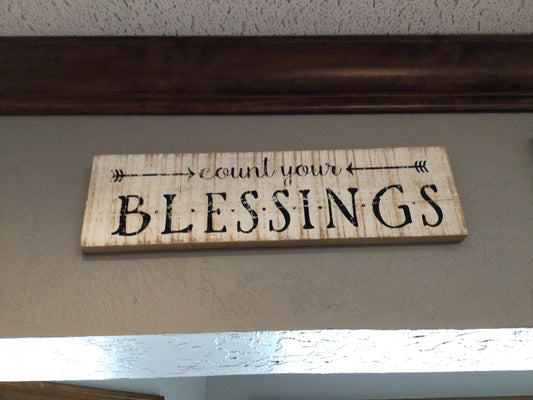 Count Your Blessings Wall Sign