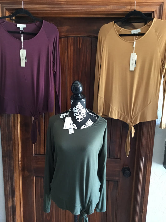 Charlie Paige Long Sleeve Top with Bottom Knot