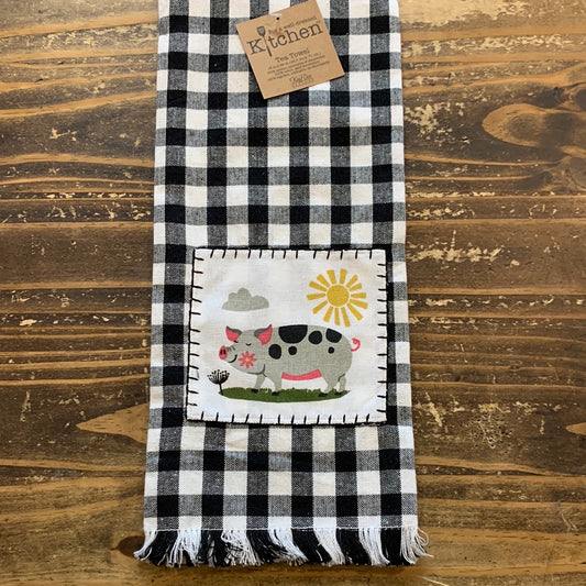 Farm Charm Pig Tea Towel