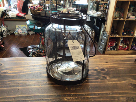 Black Chicken Wire Lantern