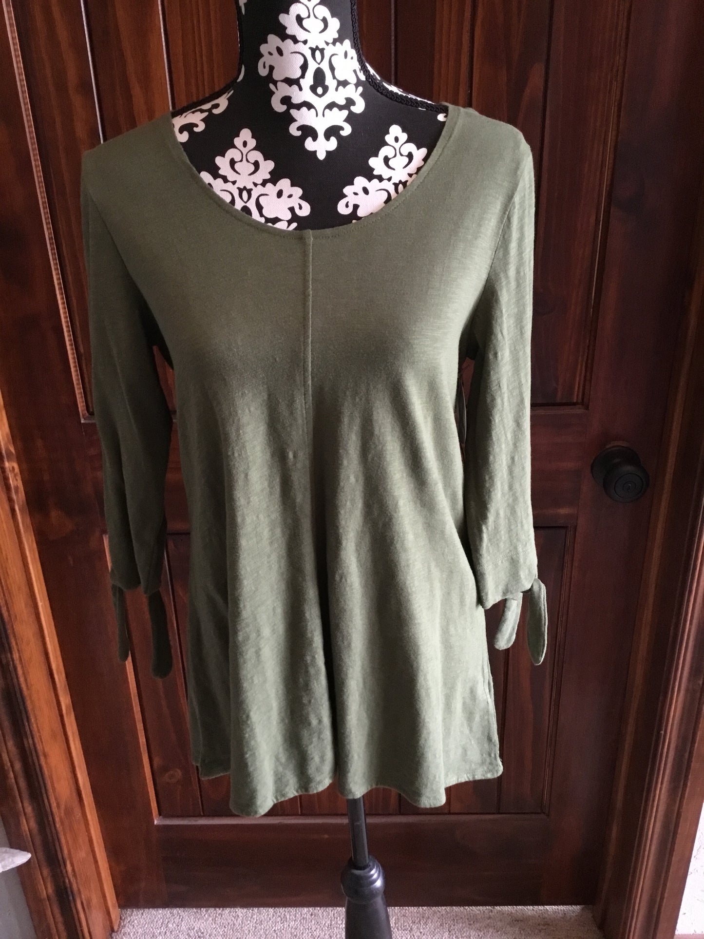 Habitat Olive Green Long Sleeve Tie Tunic