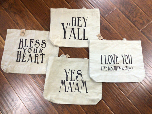 Canvas Tote Bag Southern Saying