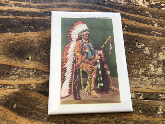 Osage Indian In Full Dress Magnet