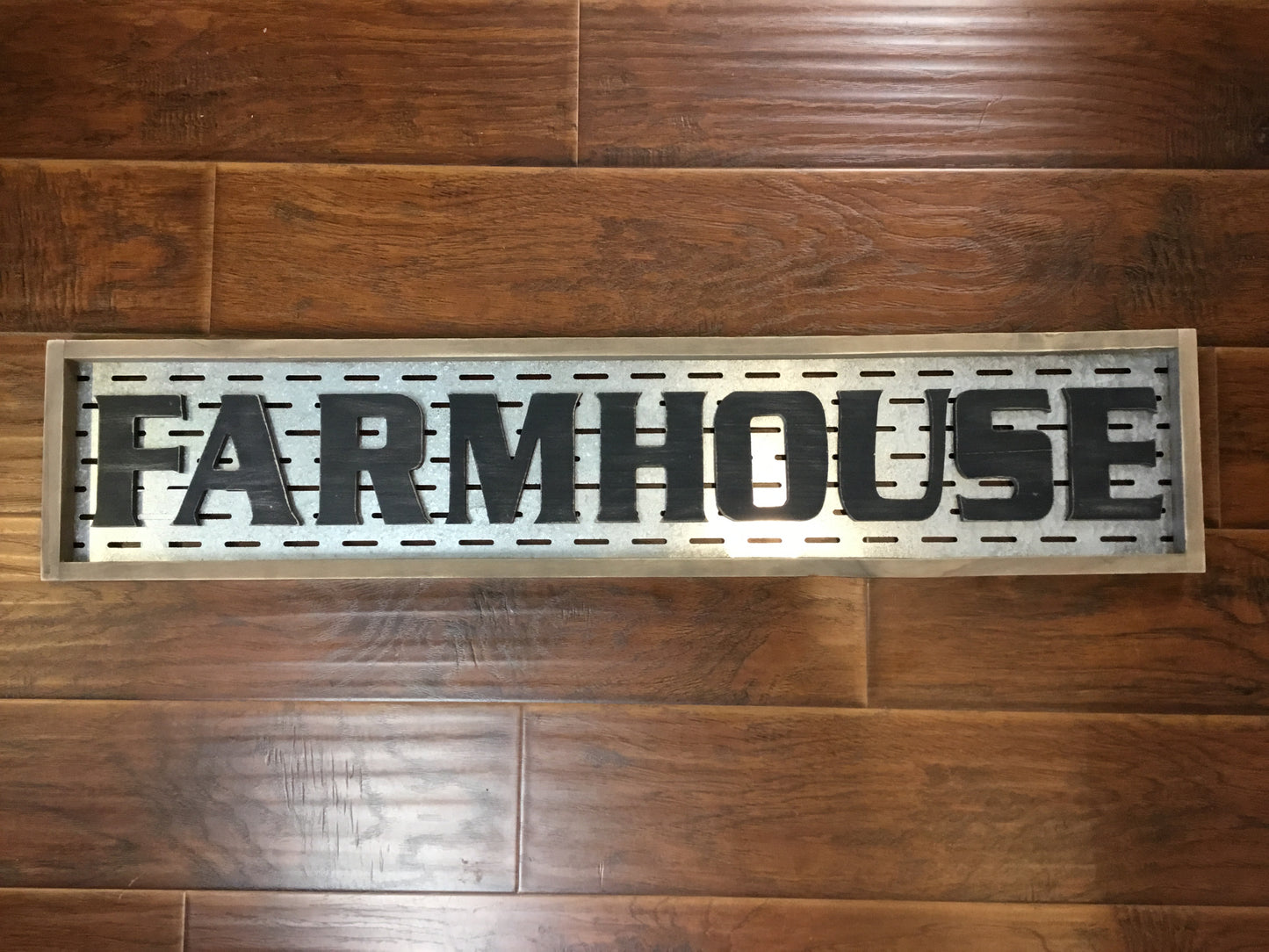 Wood Frame Farmhouse Metal Sign