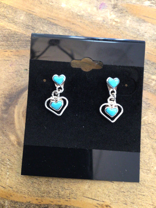SS Double Heart Dangle