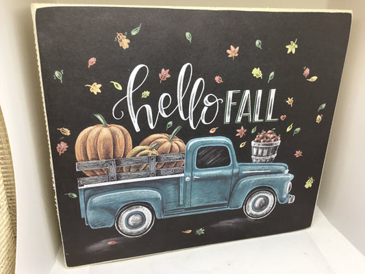 Hello Fall Box Sign