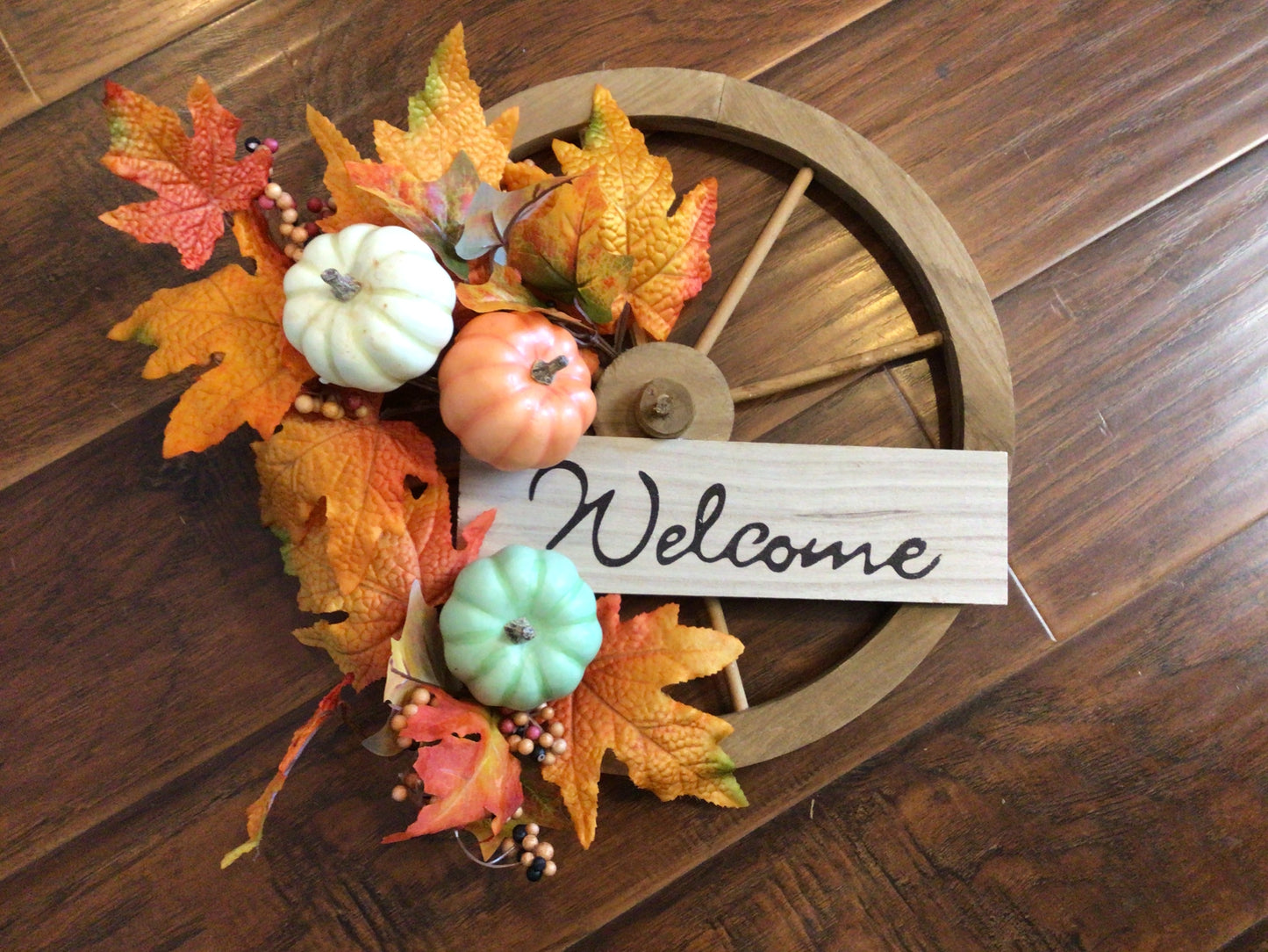 Welcome Wagon Wheel Wreath