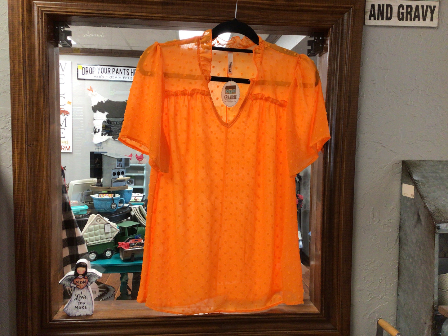 Orange Sheer Top
