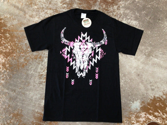 Pink/White Cowskull T-Shirts
