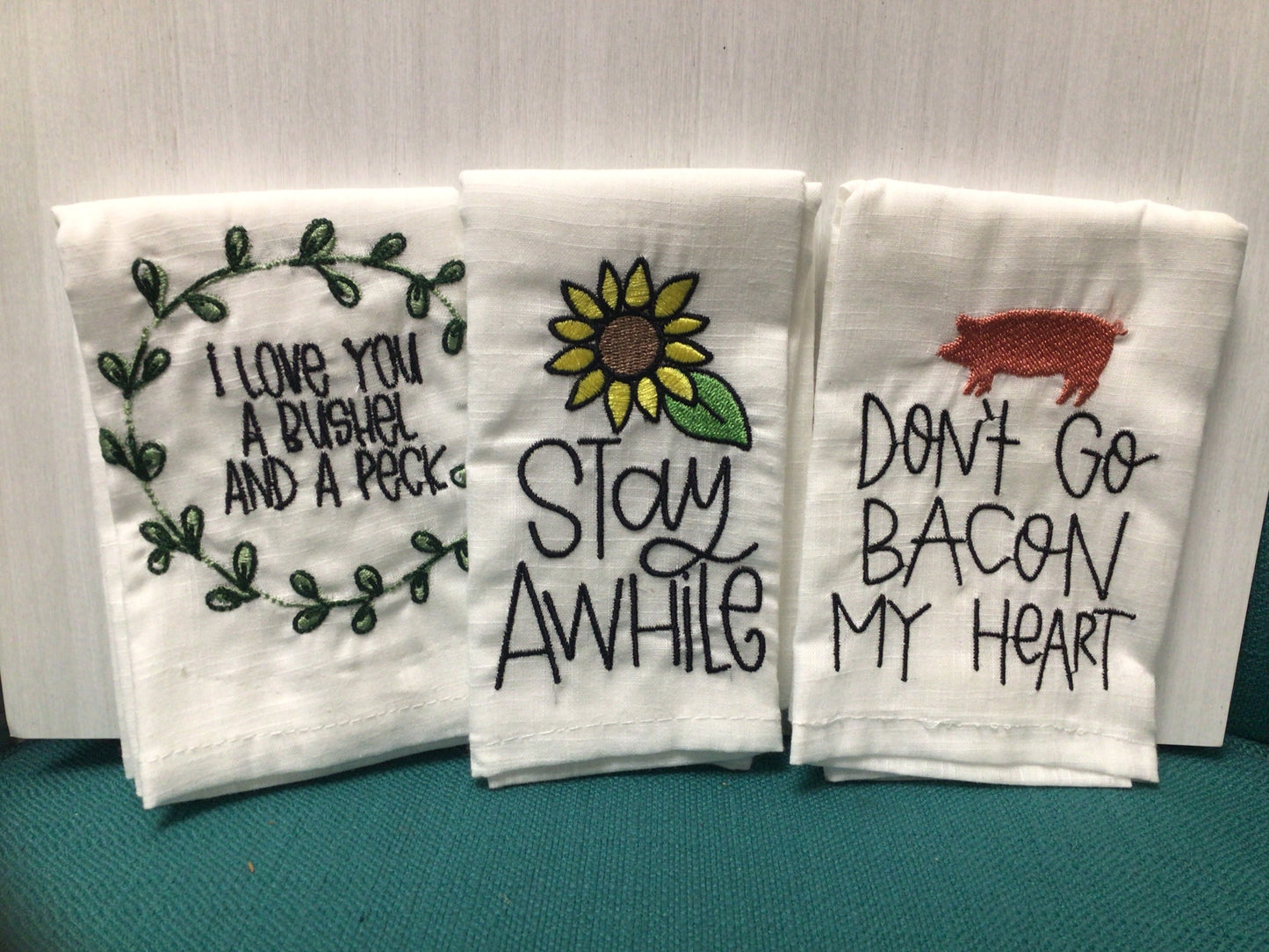 Assorted White Tea Towels