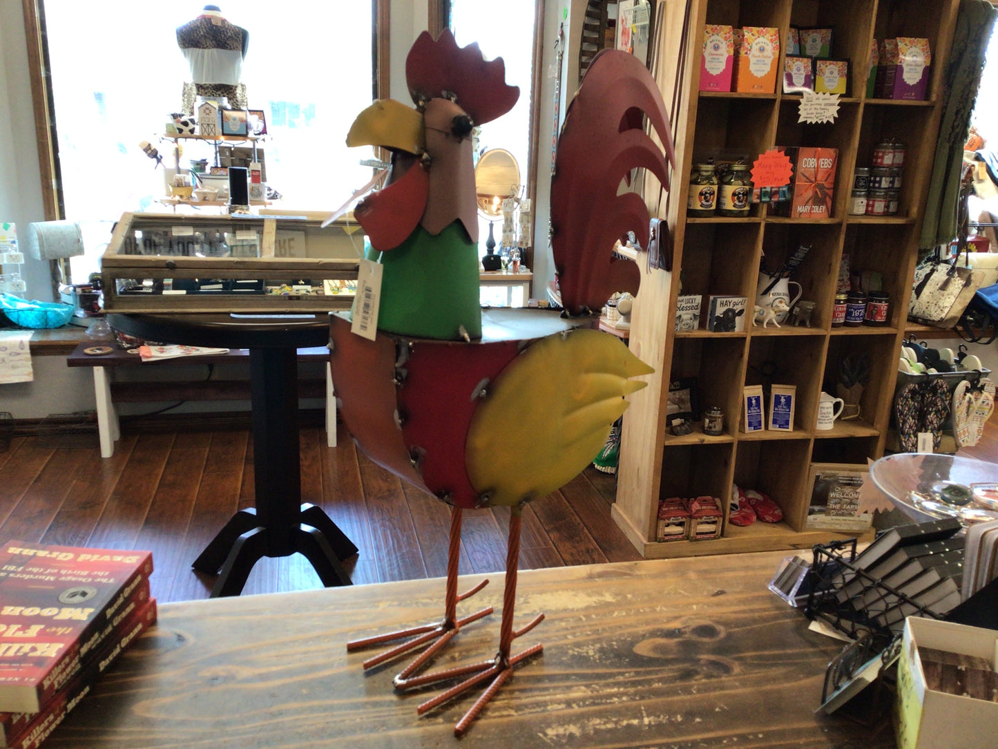 Large Colorful Metal Rooster