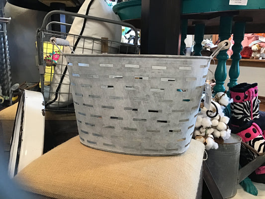 Olive Bucket- Silver -Large