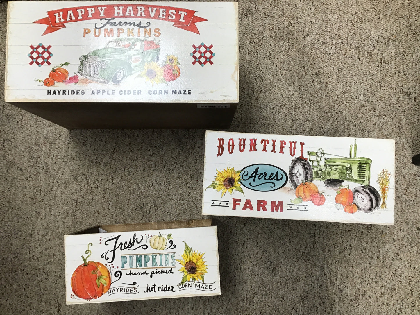 Assorted Fall Wooden Boxes