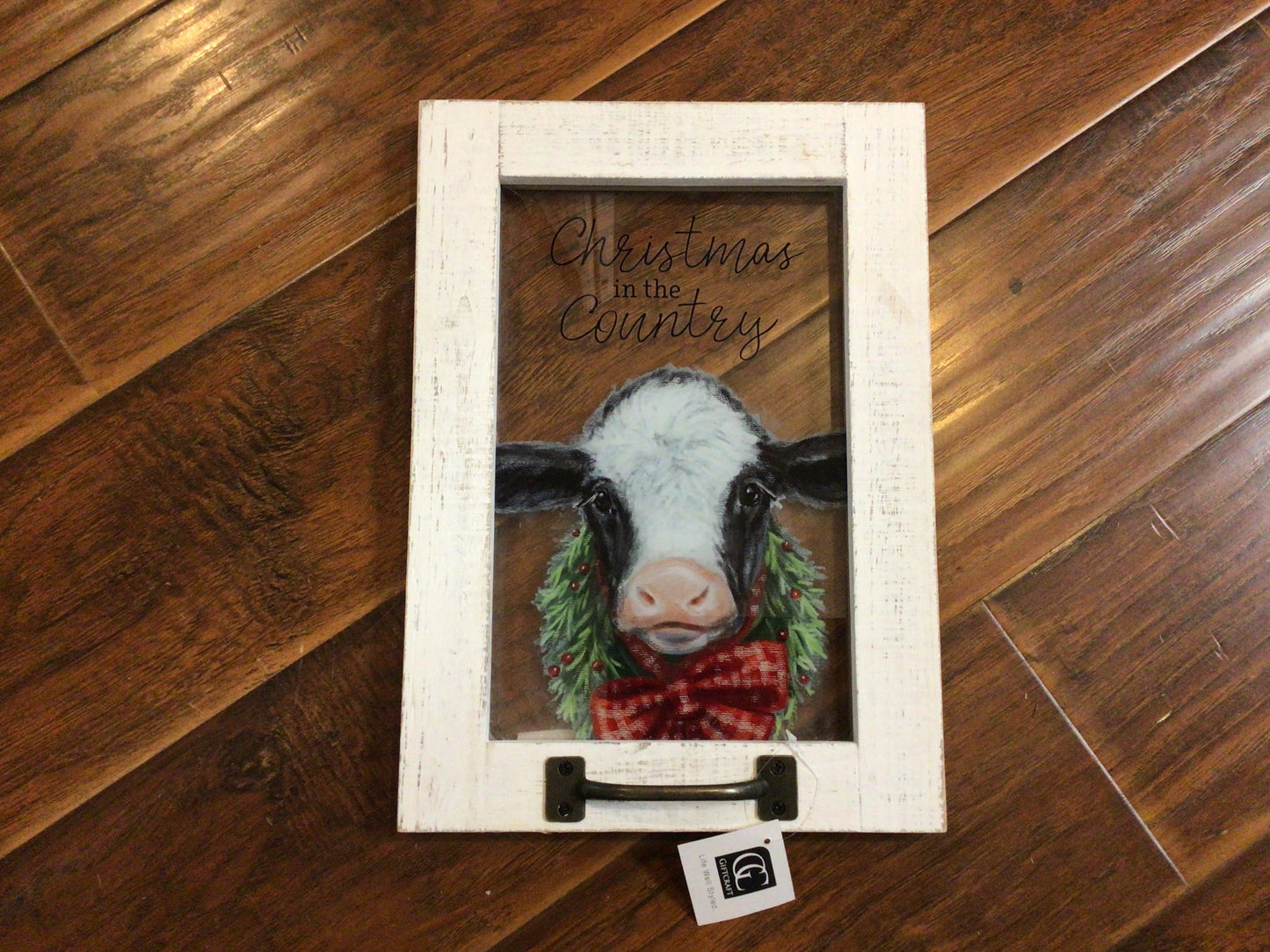 Christmas Cow Framed Wall Decor
