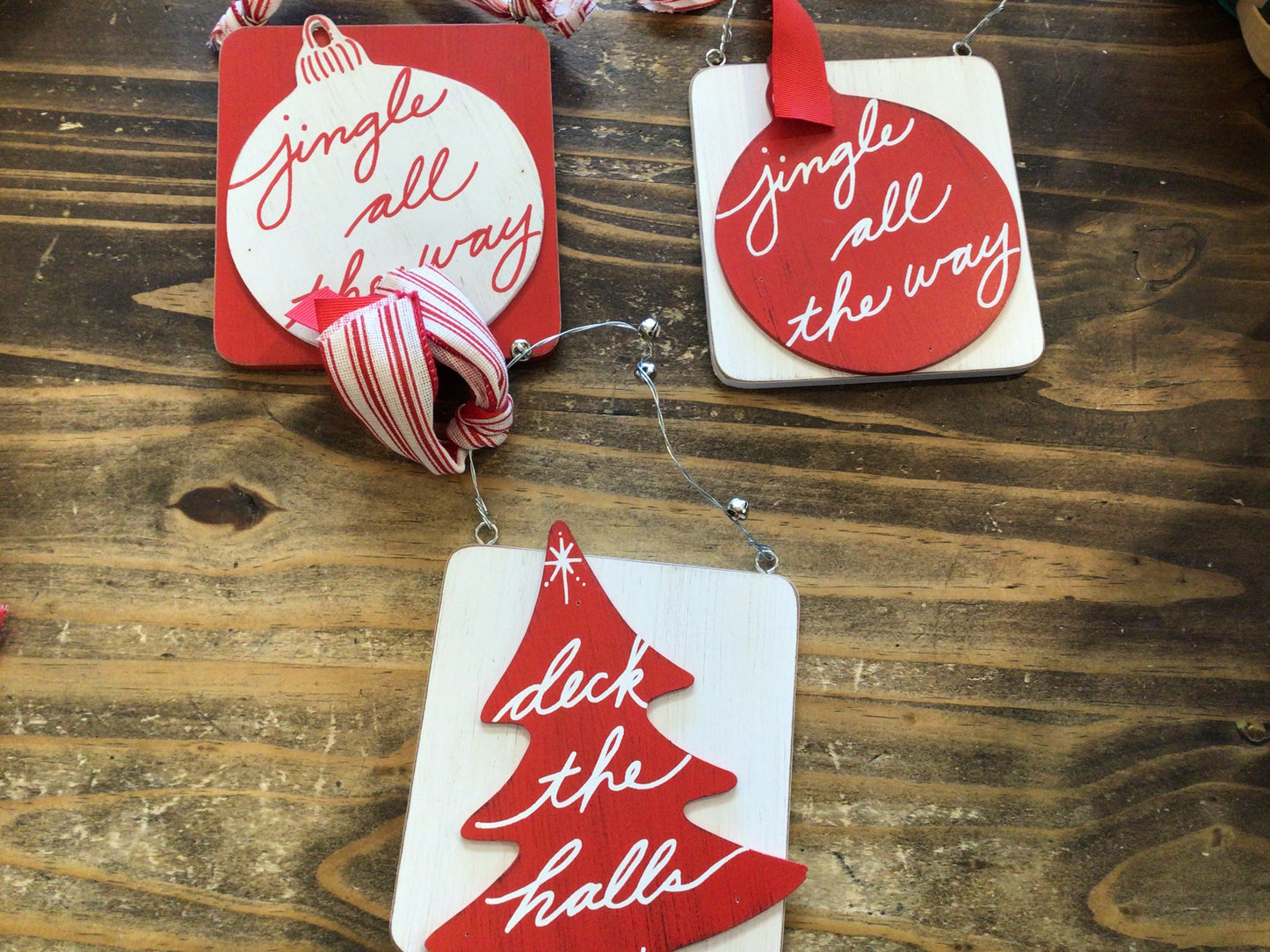 Red/White Square Ornaments