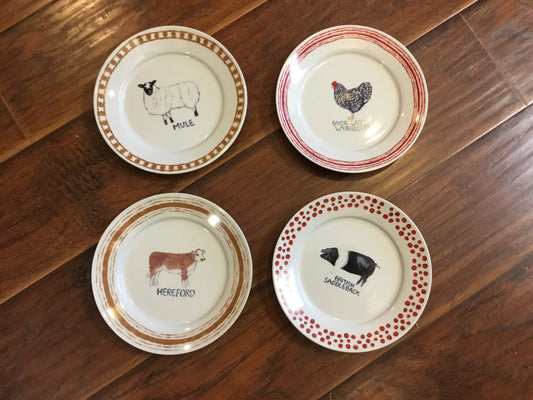 8” Plate w/ Farm Animal