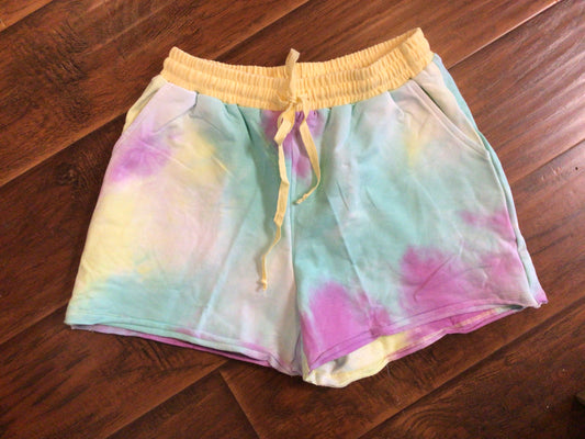 Tie-Dye Knit Pocketed Shorts