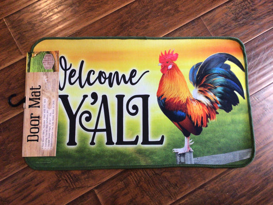 Welcome Y’all Rooster Door Mat